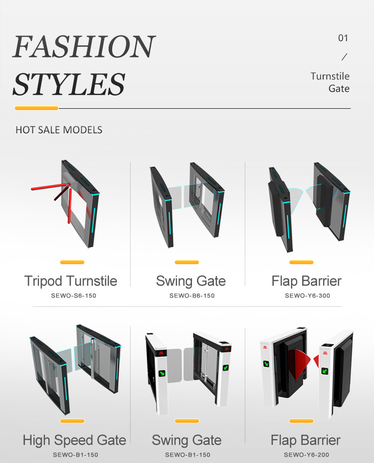 SEWO High Security Pedestrian Access Control Automatic Swing Barrier Turnstile Gate for Village Neighbourhood