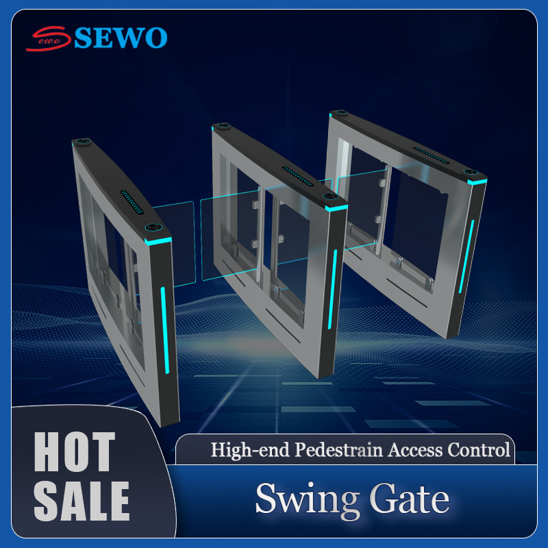 SEWO High Security Pedestrian Access Control Automatic Swing Barrier Turnstile Gate for Village Neighbourhood