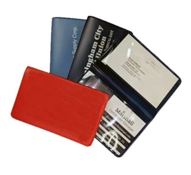 Two Fold Business Card Holder Custom Plastic Two Pocket Card Holder