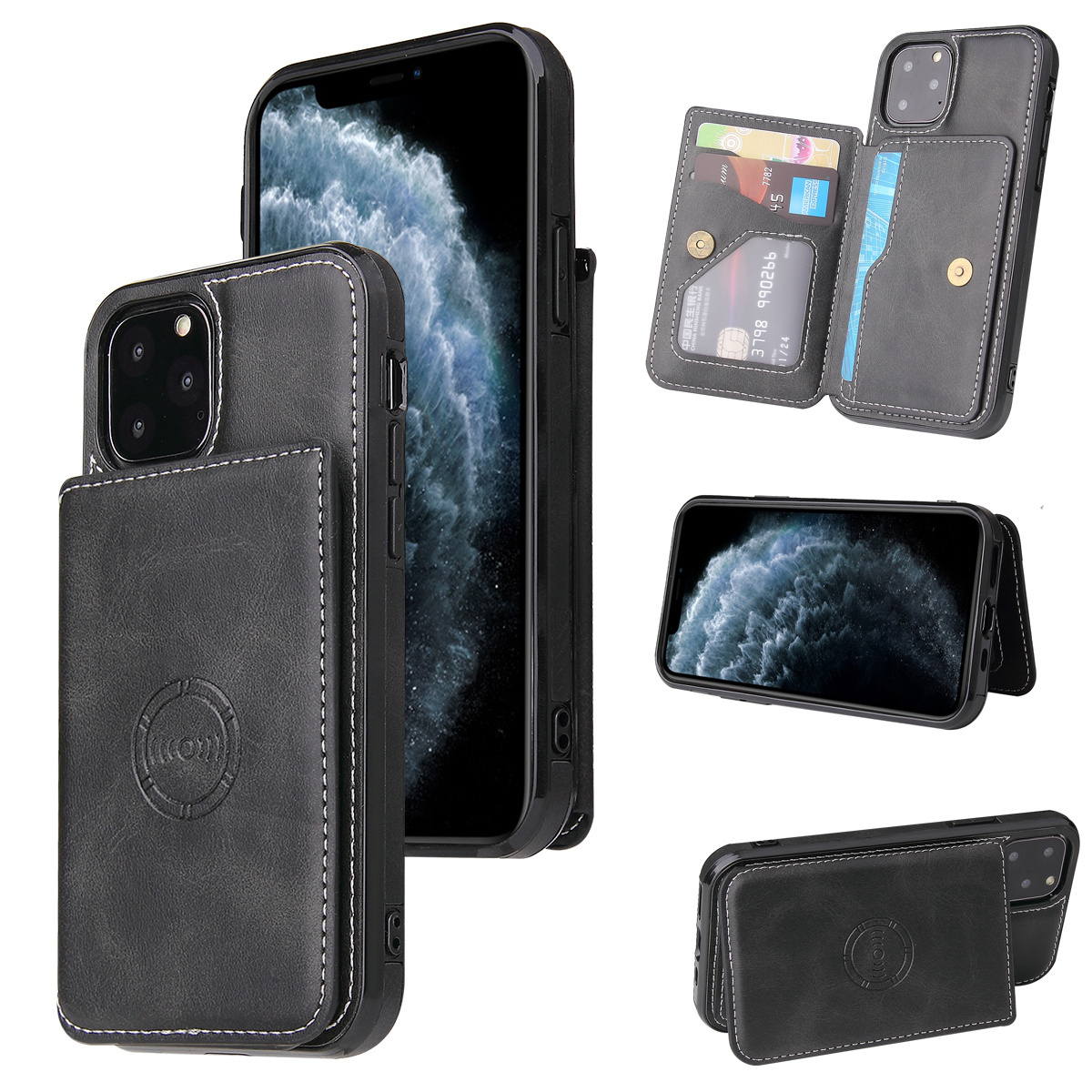 ShanHai Leather Wallet Phone Case For iPhone 12 11 Pro MAX 6 6S 7 8 Plus Card Slot Phone Case For iPhone 11 Flip Cover