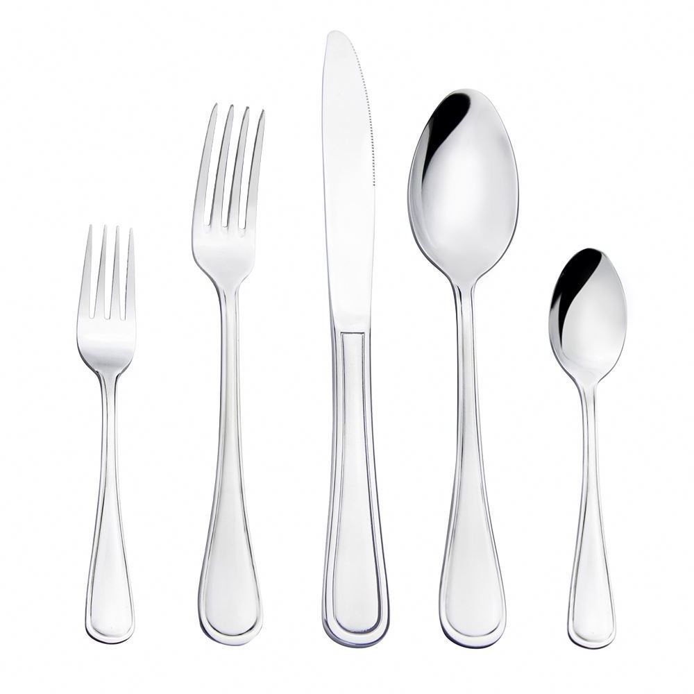 Factory Wholesale Gold Silver Luxury Gold Plated 4Pcs Hammered Cutlery Stainless Steel Spoon And Fork Set