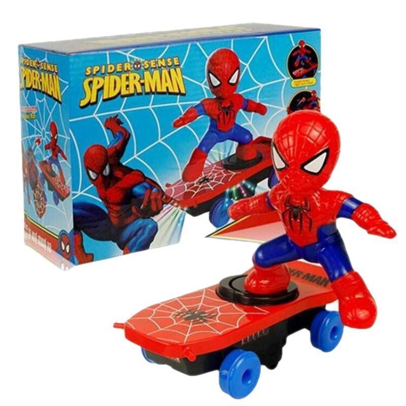 wq New Hot Selling Action Figure Spider Man Battery Reversible and Ultraman Dance Toy Car Action Toy Car Children's Gift