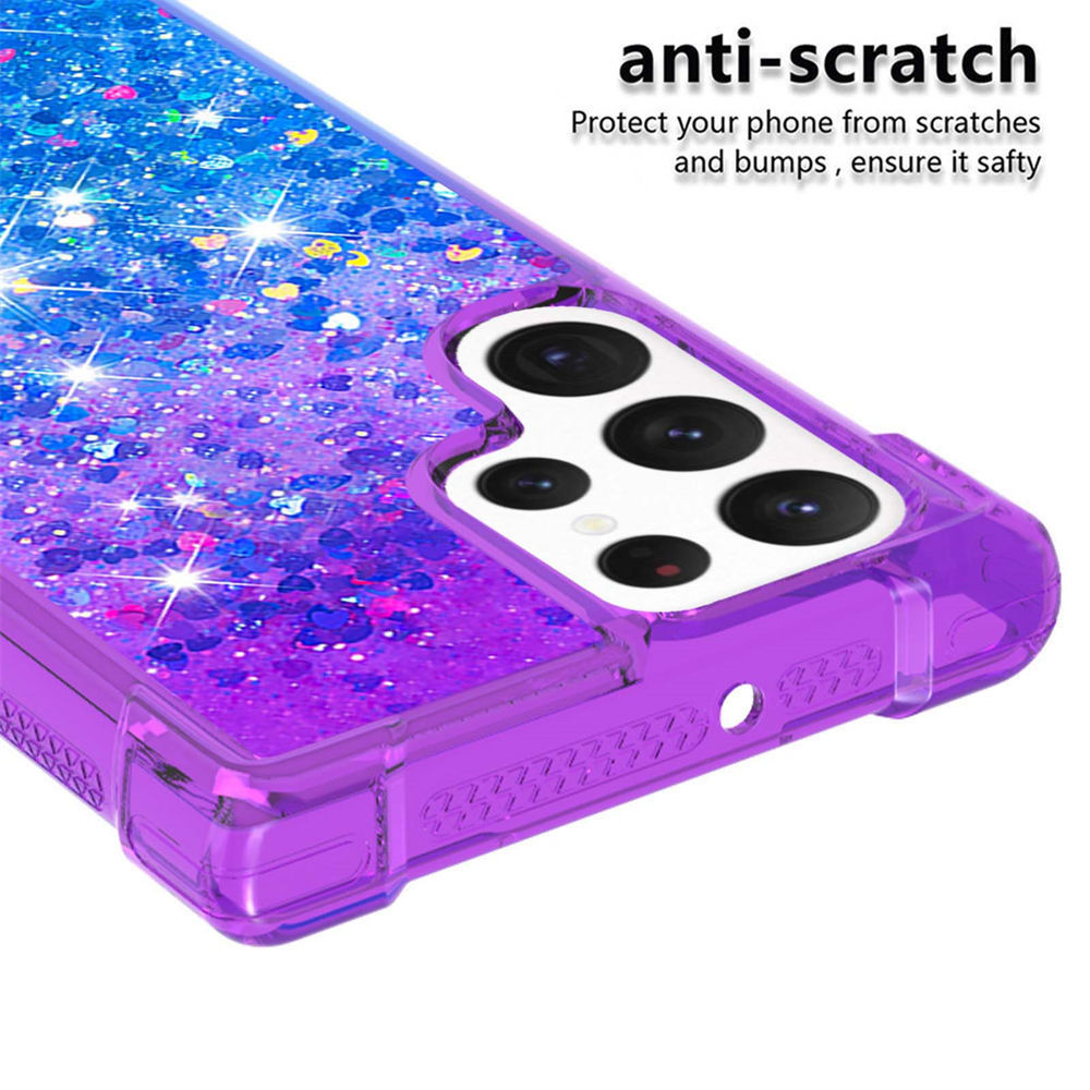 Phone Case For Samsung Galaxy S23 Ultra S22 Plus S21 FE A34 A54 A14 Glitter Liquid Quicksand TPU Soft Gradient Shockproof Cover