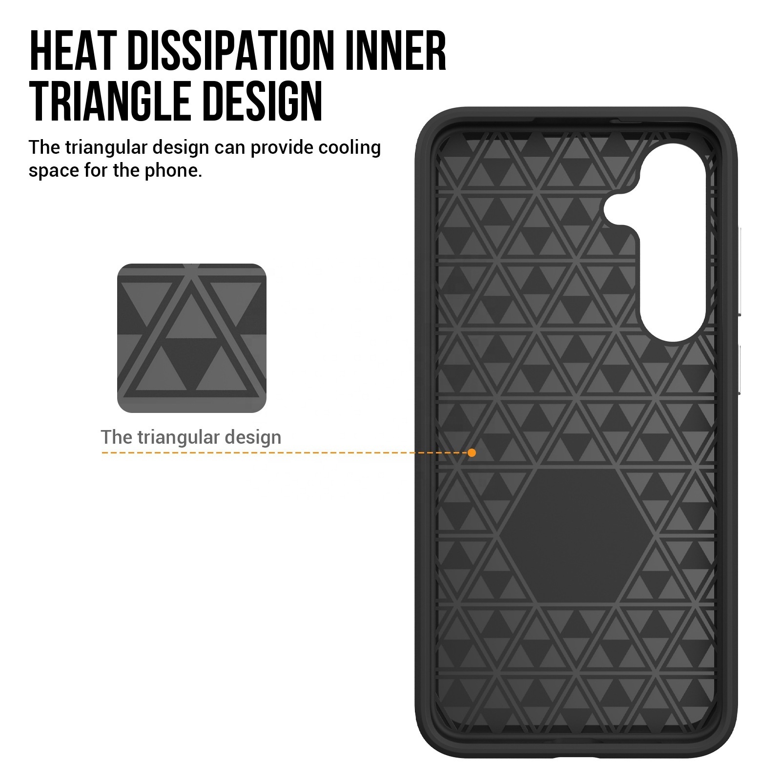 Unique Rigid Triangle Texture Hybrid Rugged PC TPU Shockproof Phone Case For Samsung A24 A34 A54 A04 A23 A73 A53 A33 A22 A32 A14