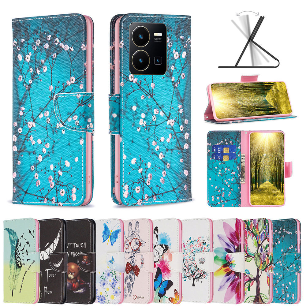 Patterns Leather Stand Holder Phone Case For Nothing Phone 1 Wallet Cover For Huawei Honor 60 Pro Nova 9 50 Lite P50 9X X20