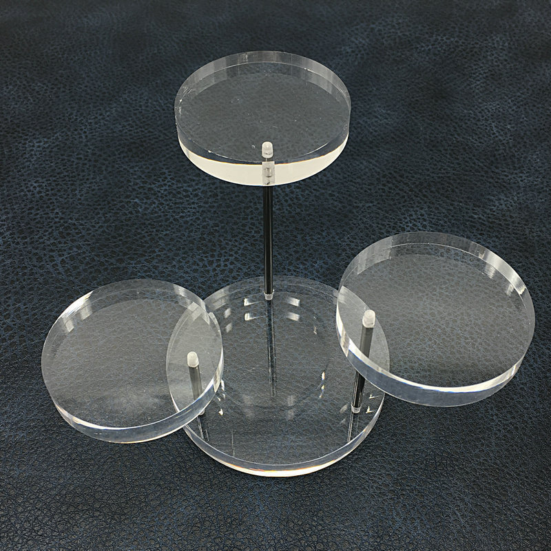 Acrylic Jewelry Show Holder Earrings Display Riser 3 Tier Rotatable Clear Jewelry Rings Display Stand for Retail Shop