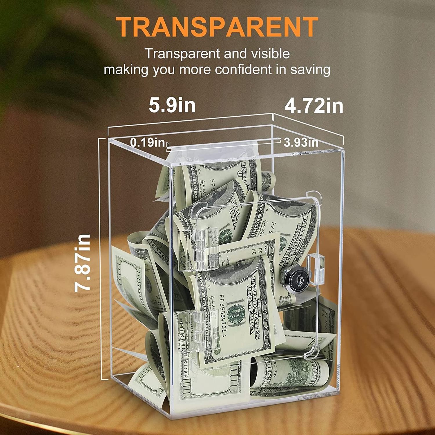 Custom Openable Piggy Banks Clear Saving Money Box Acrylic Piggy Bank with Lock for Adults Kids Gift