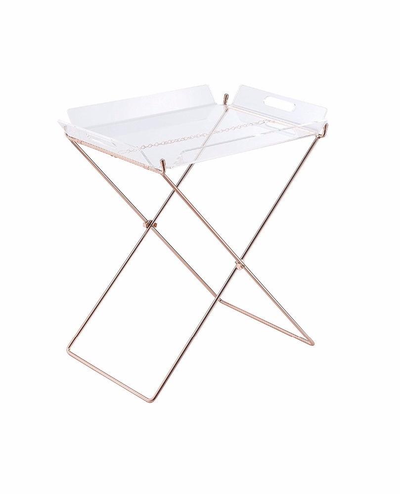 Factory Outlet Contemporary Transparent Acrylic Serving Food Tray Table With Insert