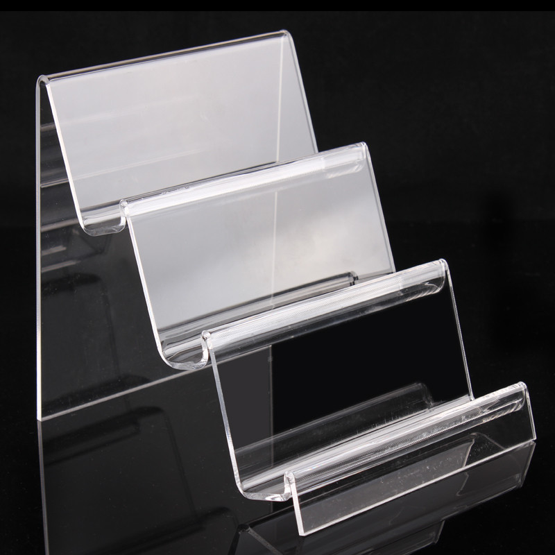 Hot Sale Factory Customized High Clear Multiple Table Mobile Phone Holder Shelf Acrylic Wallet Display Clutch Bag/Handbag Stand