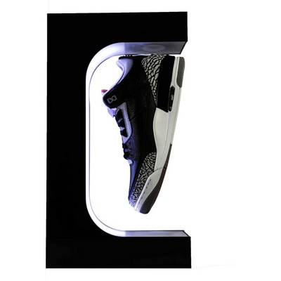 Custom Hot Rotating Shoe Display Shelf Box Acrylic Magnetic Levitating Floating Shelf For Shoe Display