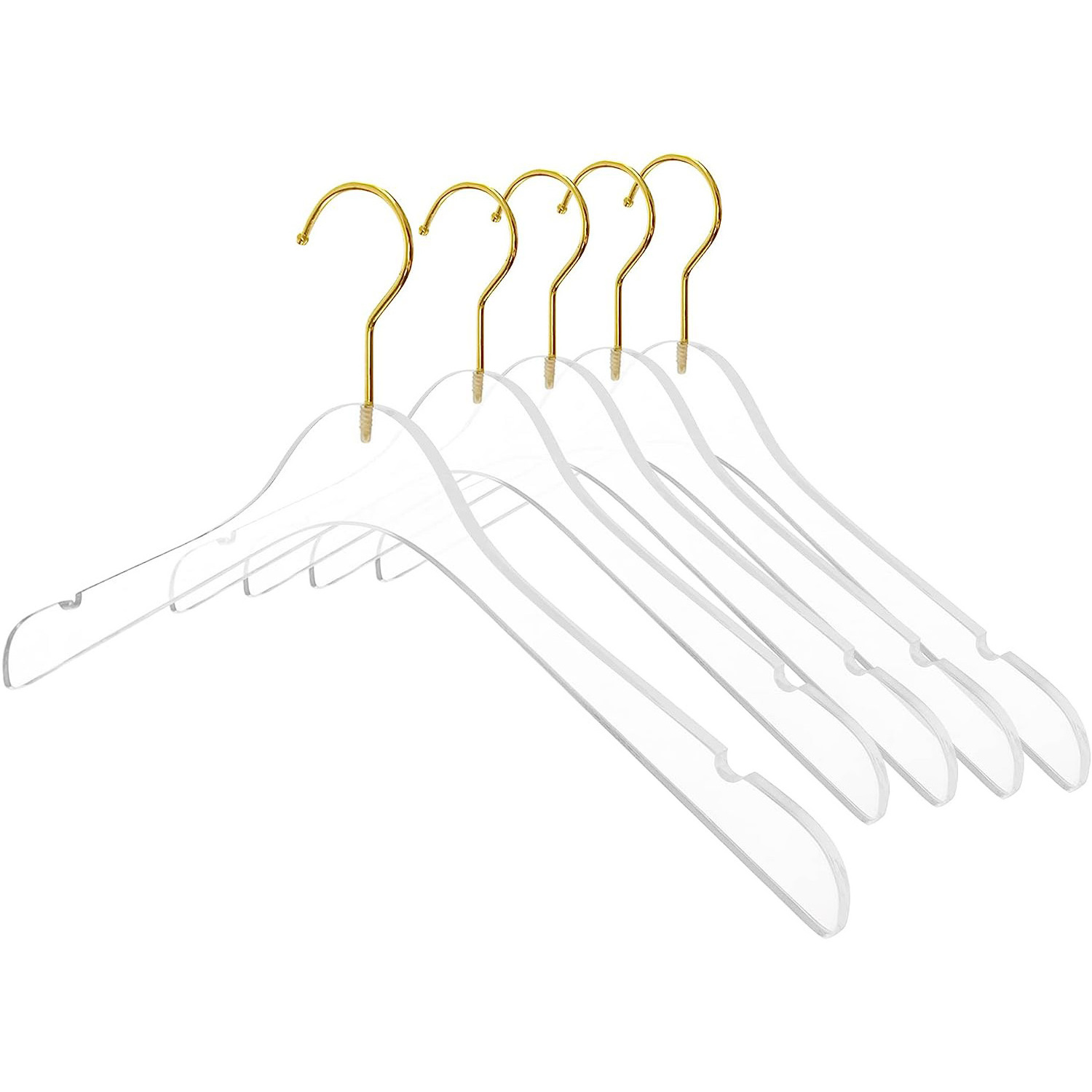 Clear Luxury Cloth Hanger Closet Plastic Coat Hangers Premium Acrylic Hangers for Clothing