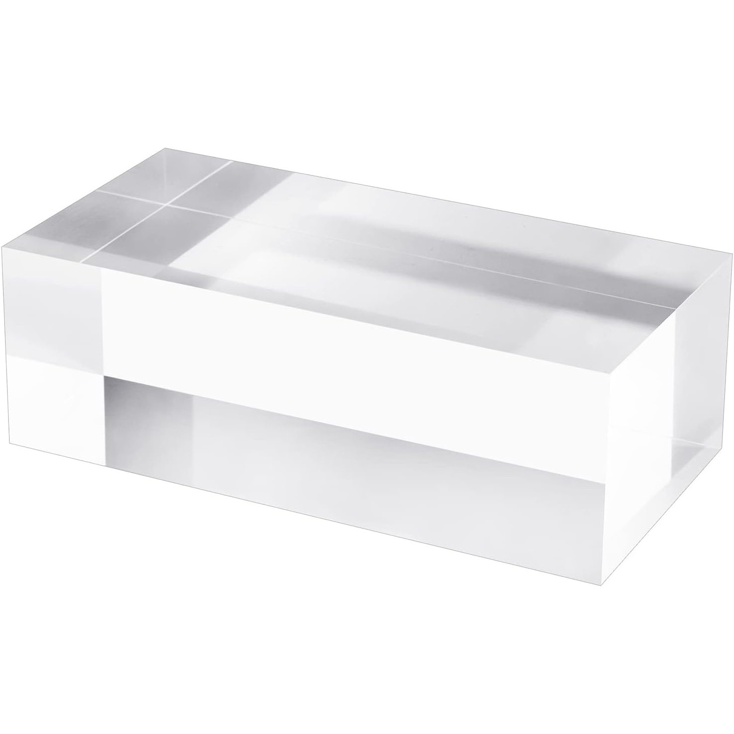 2 Inch Solid Acrylic Cube Display Block Clear Polished Jewelry Ring Display Pedestal Stand Perfume Display Holder Base