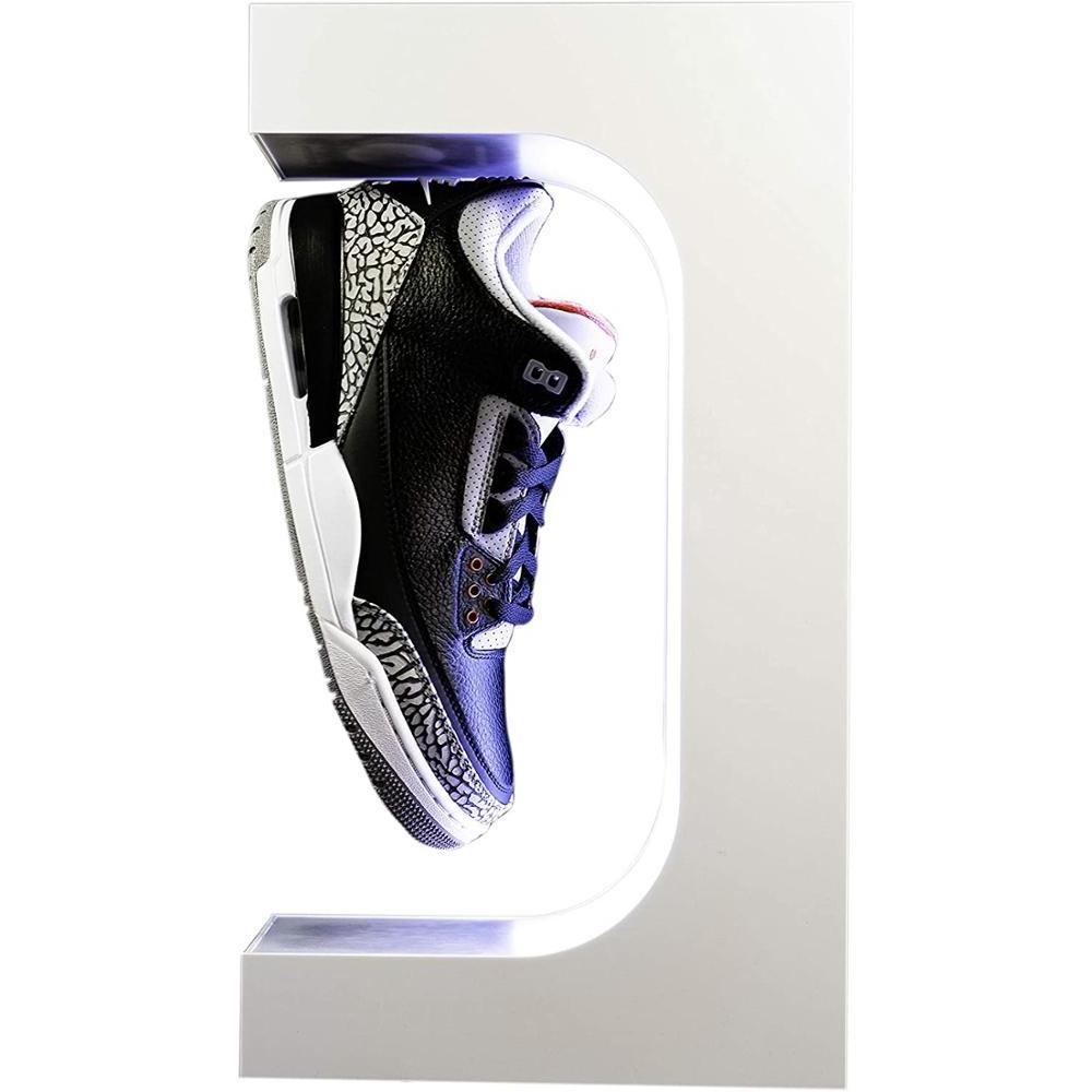 Custom Hot Rotating Shoe Display Shelf Box Acrylic Magnetic Levitating Floating Shelf For Shoe Display