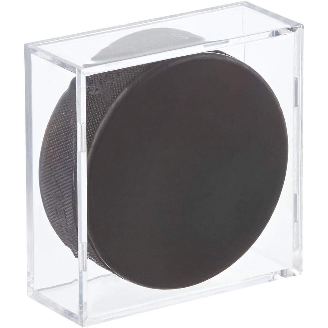 Transparent Puck Protective Holder Box Clear Hockey Puck Display Case Premium Acrylic Hockey Puck Display Cube