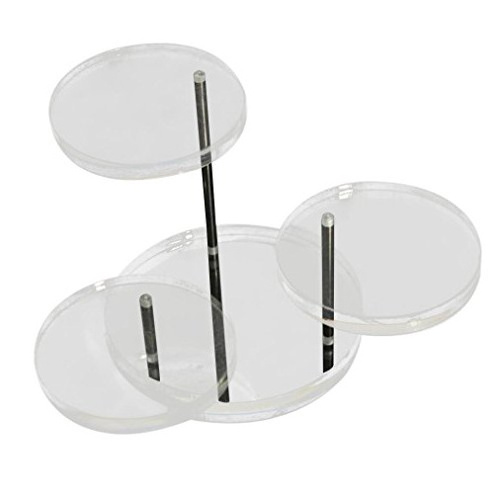 Acrylic Jewelry Show Holder Earrings Display Riser 3 Tier Rotatable Clear Jewelry Rings Display Stand for Retail Shop