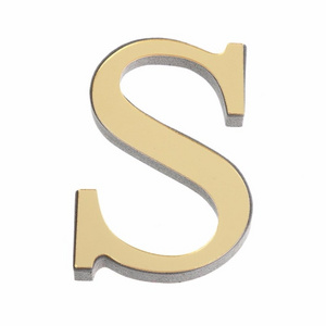 Self-Adhesive Letter Sign Art Decal 3D Acrylic Alphabet Mirror Wall Stickers Letter for DIY Home Decoration