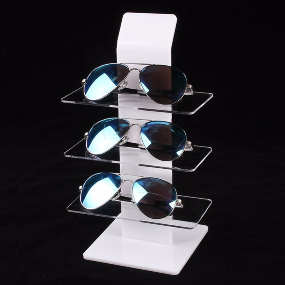 3 Layer Acrylic Eyewear Eyeglass Counter Display Holder Sunglasses Frame Rack Sunglasses Display Stand for Retail