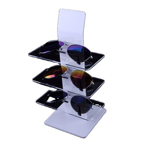 3 Layer Acrylic Eyewear Eyeglass Counter Display Holder Sunglasses Frame Rack Sunglasses Display Stand for Retail