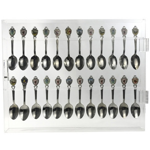 New Design Premium Wall Mounted Display Cabinet Spoon Showcase Acrylic Fork Spoon Knife Holder Rack for Kitchen