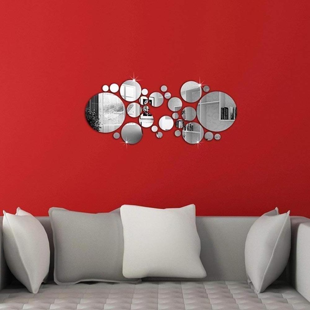 Wholesale Removable Round Foam Acrylic 3d Mirror Stickers Circle DIY 3D Acrylic Wall Sticker for Home Decoration Decals