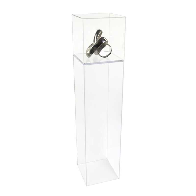 Custom Wholesale Art Sculpture Display Box Cube Clear Counter Plinth Stand Display Acrylic Pedestal Display Stand for Wedding