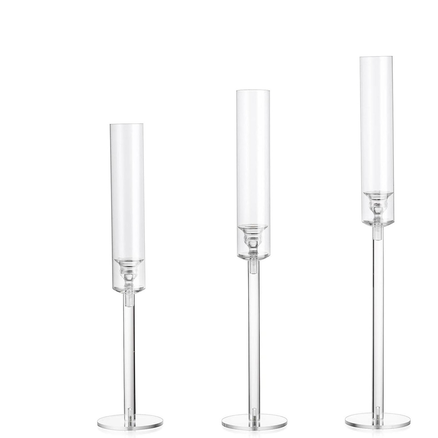 Crystal Candle Stick Holder Table Centerpiece Decor Candlestick Holders Clear Acrylic Candle Holder Fit for LED Candles