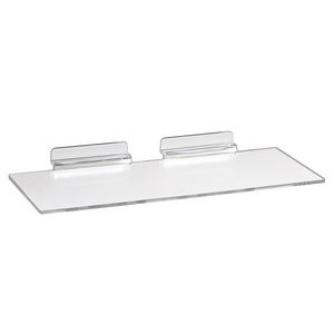 Custom Clear Wall Floating Shoe Display Rack Acrylic Slatwall Shoe Shelf Display for Retail Shop