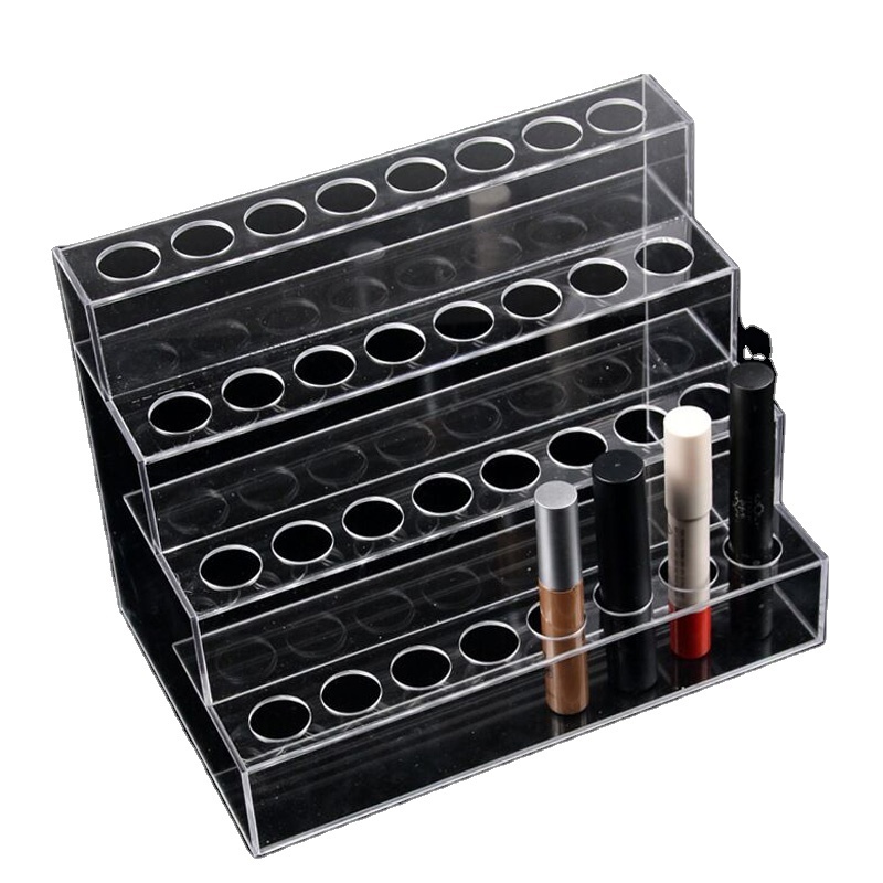 New 4 Layers Clear Acrylic Nail Polish Rack Holder Eyeliner Mascara Eyebrow Pencil Rack Storage Lipstick Display Stand