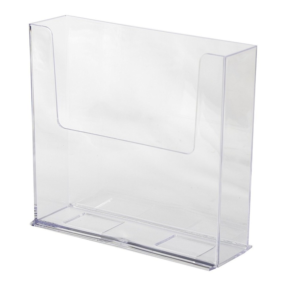 Single Pocket Clear A4 Wall Mount Plastic File Organizer Magazine Rack Flyer Holder 8.5 x 11 inches Acrylic Brochure Holder