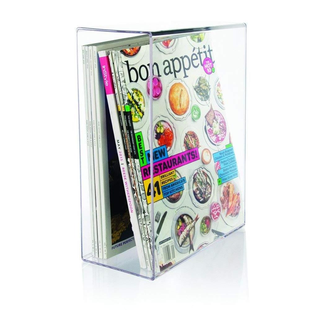 Clear Small DVD CD Storage Box Plastic Record Organizer Stand Acrylic Books Cover Case for Desktop