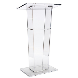 Rubber Feet 47 Tall Clear Acrylic Stage Podium With Inner Shelf