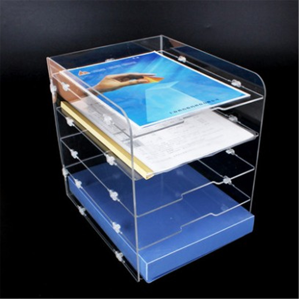 Desk Paper Organizer Tray Acrylic File Storage Organizer Desktop Letter Tray Office Desk Accessories Organizers