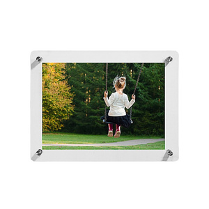 A3 Size 15X20-Inch Double Panel Clear Acrylic Wall Mounted Photo/Certificate Frame,Floating Frameless Certificate Photo Frame