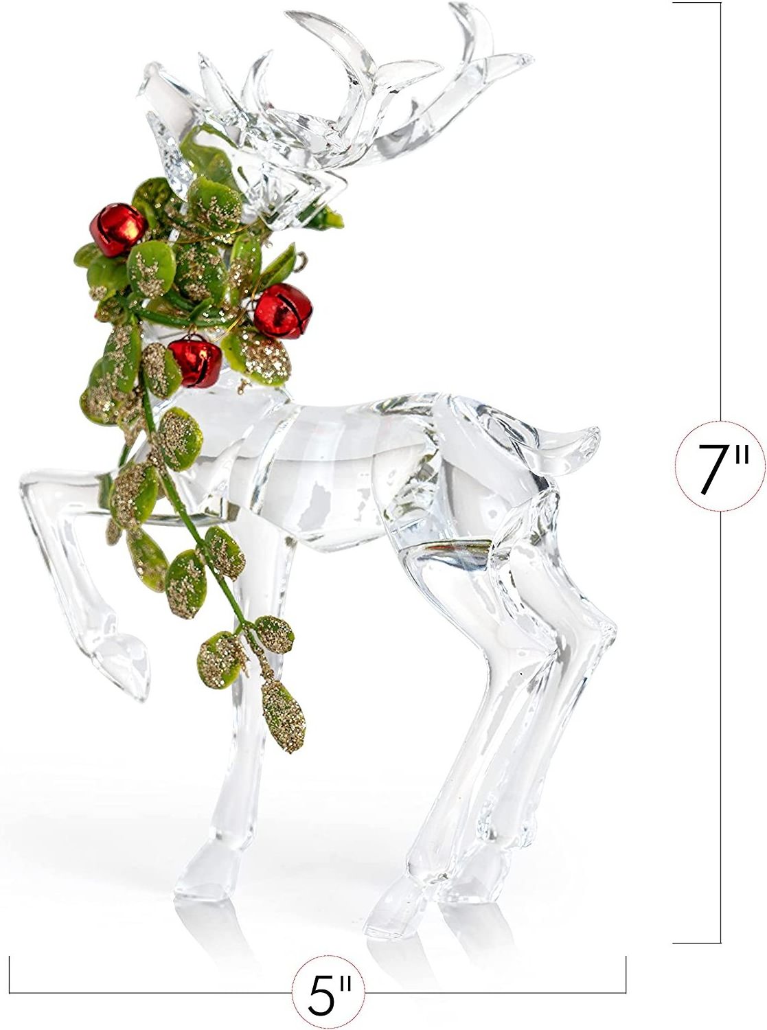 Portable Christmas Ornament Transparent Acrylic Christmas Figurine Reindeer Ornament