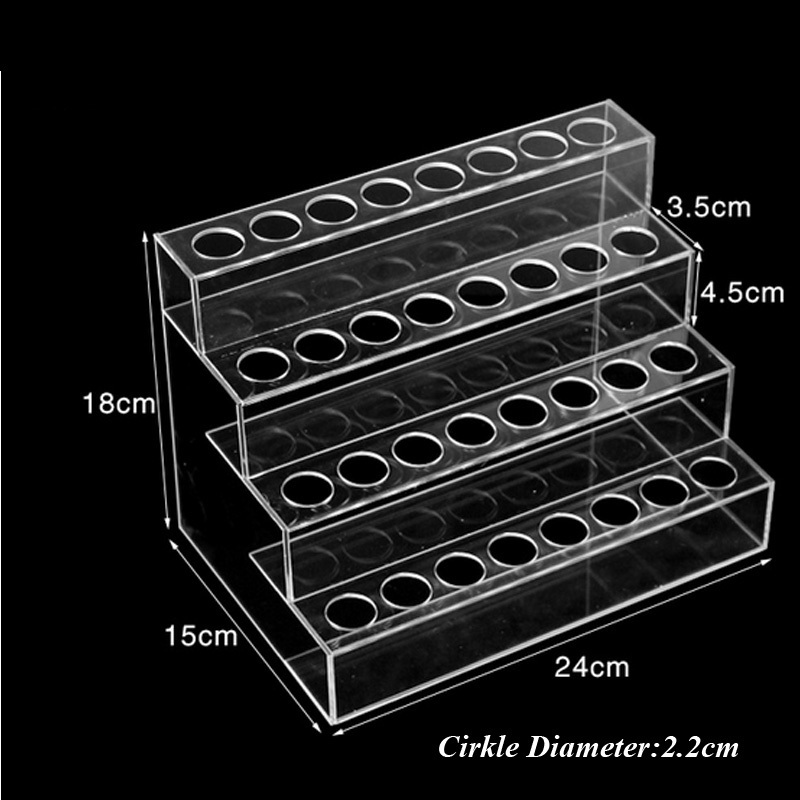 New 4 Layers Clear Acrylic Nail Polish Rack Holder Eyeliner Mascara Eyebrow Pencil Rack Storage Lipstick Display Stand