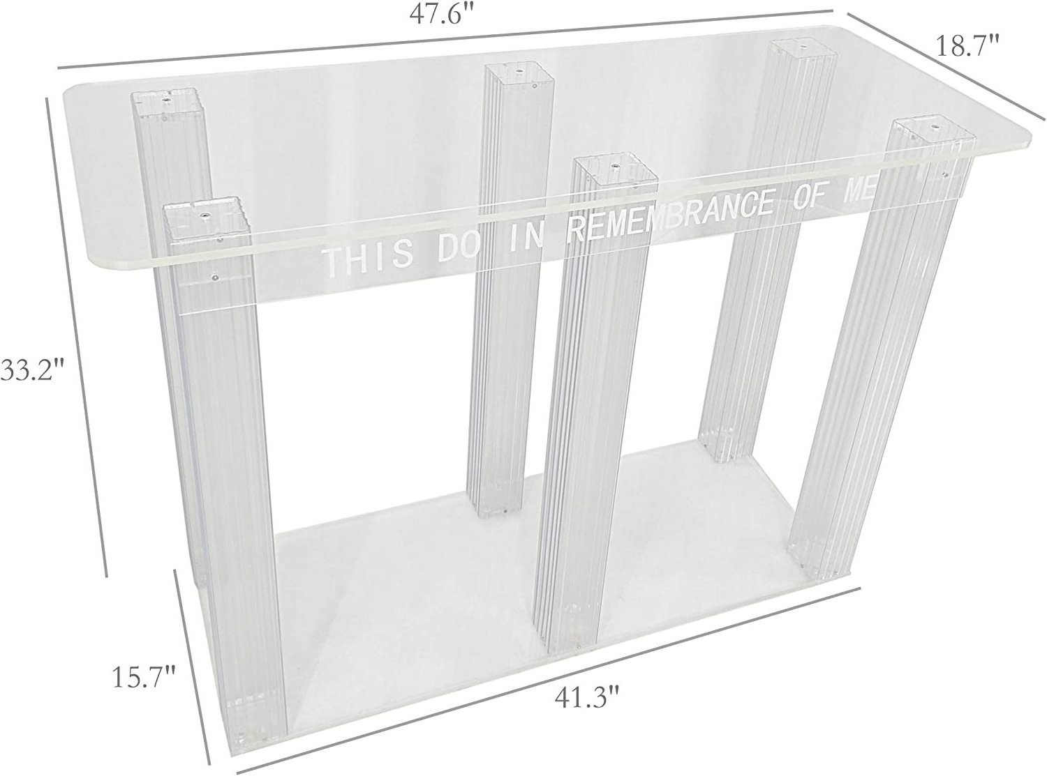 Modern Furniture Clear Dinning Table Acrylic Plexiglass Church Holy Communion Table