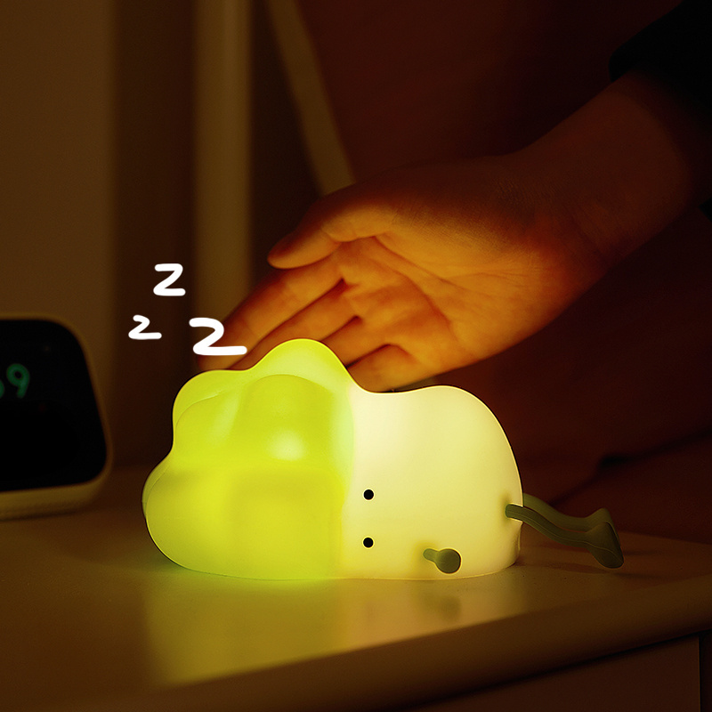 Best Selling Cute Cabbage USB-C Rechargeable Timer Light Baby LED Mood Silicone Lamp Sleeping Night Light