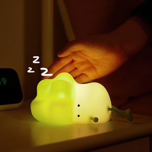 Best Selling Cute Cabbage USB-C Rechargeable Timer Light Baby LED Mood Silicone Lamp Sleeping Night Light