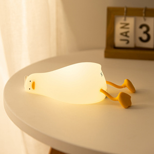 EGOGO Silicone Duck Light Rechargeable LED Mini Children Night Light Touch Control USB Bedroom Silicone Night Lights for Kids