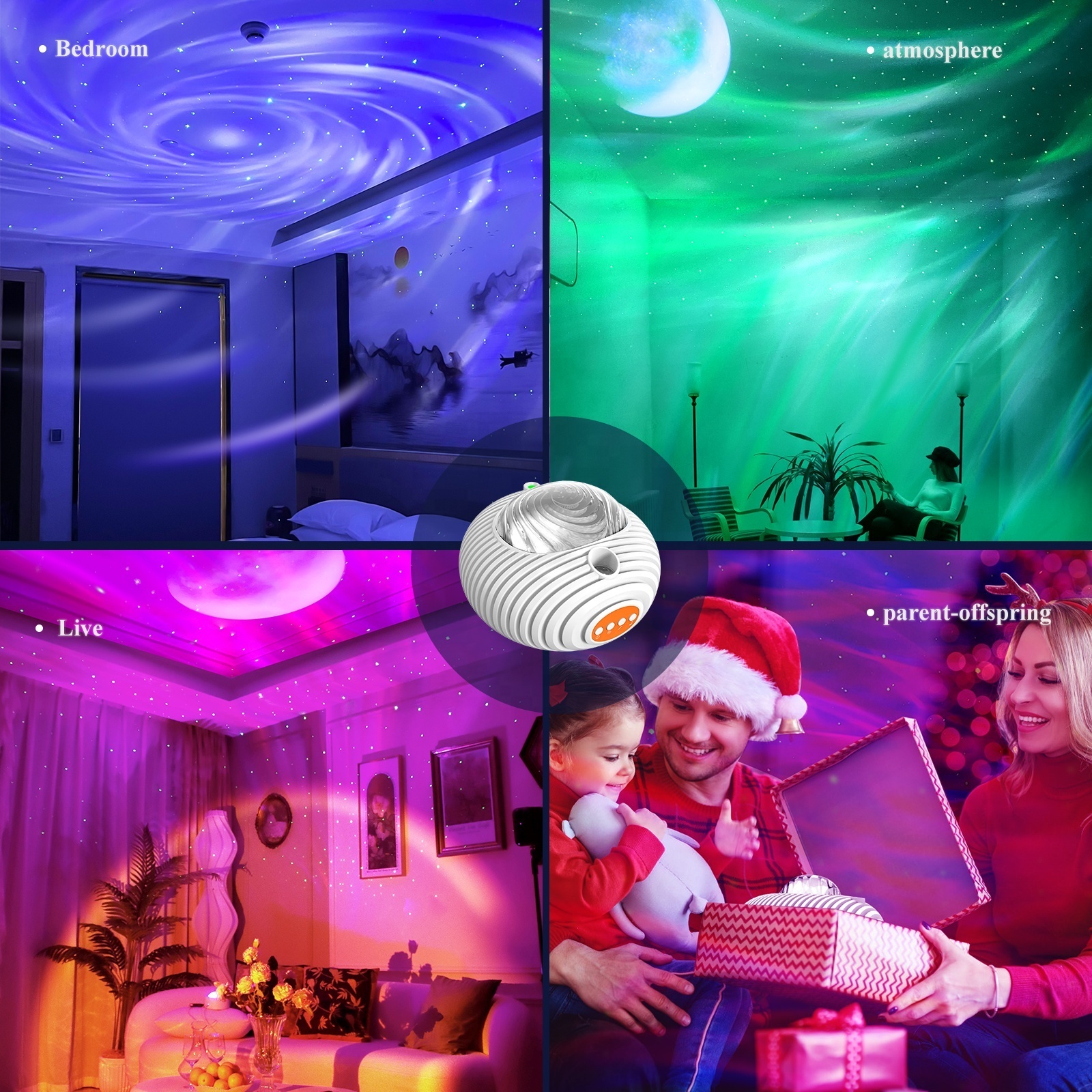 HOT SALE Star Night light Children Bedroom Galactic Northern Lights Double Effect Starry Projector Lamp  Nursery Moon Kids Gift