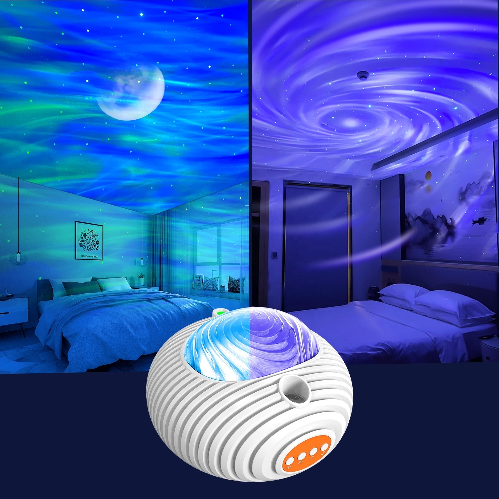 HOT SALE Star Night light Children Bedroom Galactic Northern Lights Double Effect Starry Projector Lamp  Nursery Moon Kids Gift