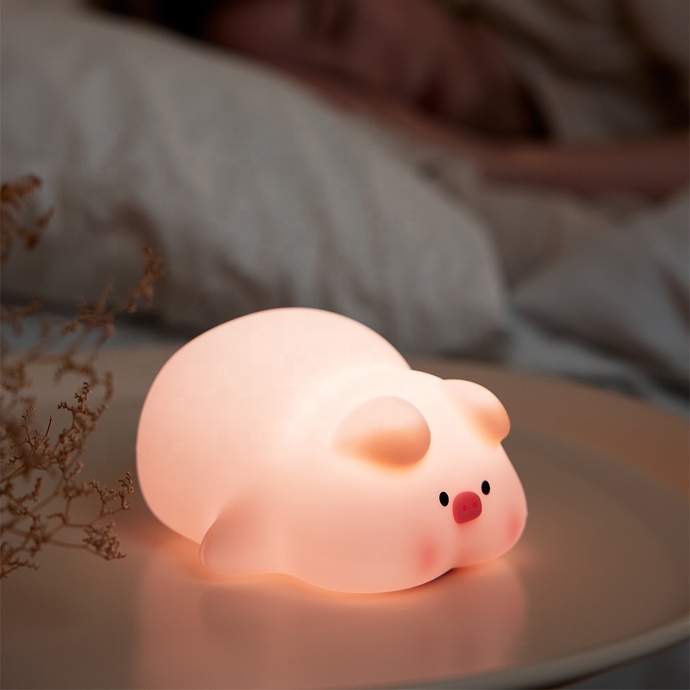 EGOGO Led Nursery Night Lights For Kids Usb Rechargeable Cute Animal Silicone Lamps With Touch Sensor for Baby Bedroom Desk Lamp