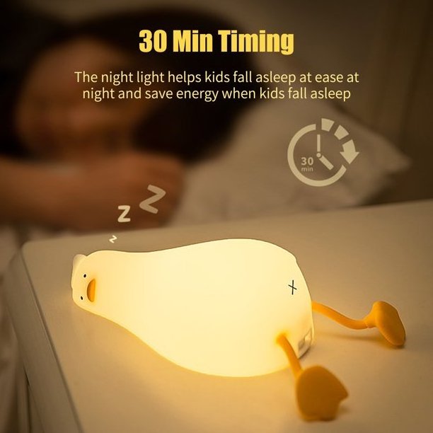 Cute Silicone Small Usb Baby Sensor Night Light Rechargeable Stuffed Animal Duck Night Light Lamp For Kids Room