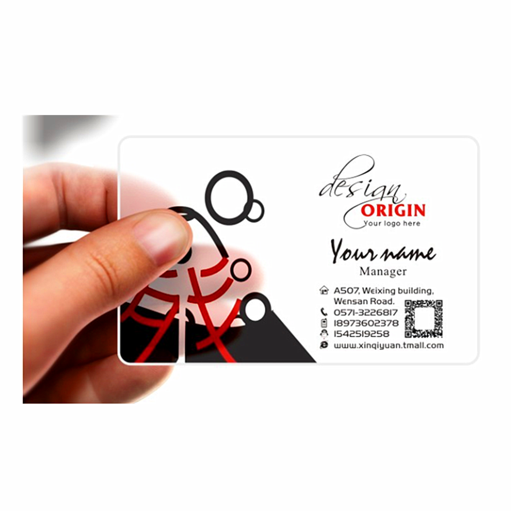 elegant Custom plastic transparent printed business name card