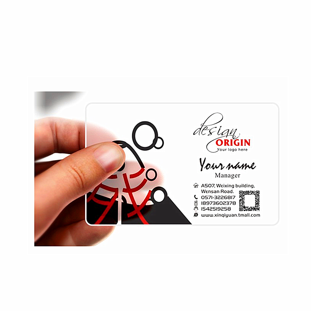 elegant Custom plastic transparent printed business name card