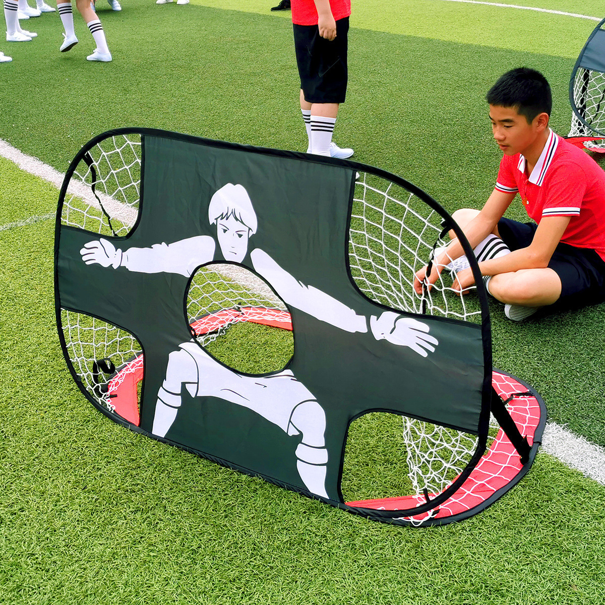 High Quality 2 In 1 Foldable Portable Soccer Net Pop Up Kids Soccer Goal Folding Soccer Goal For Backyard Beach