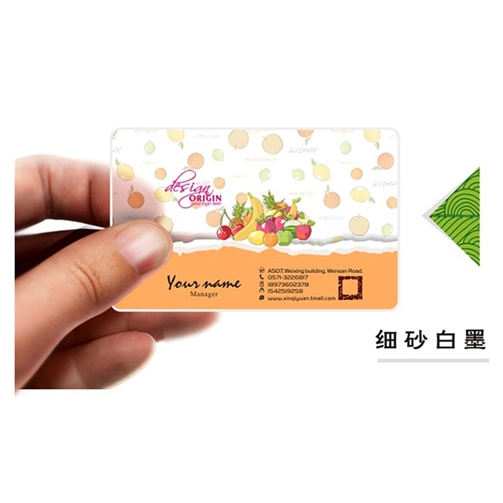 elegant Custom plastic transparent printed business name card