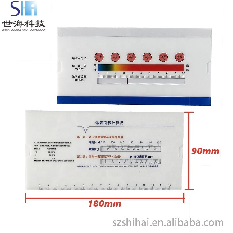 Promotional Plastic Flexible Pain Scale Ruler Wholesale Plastic medical Scale Pain Assessment Ruler