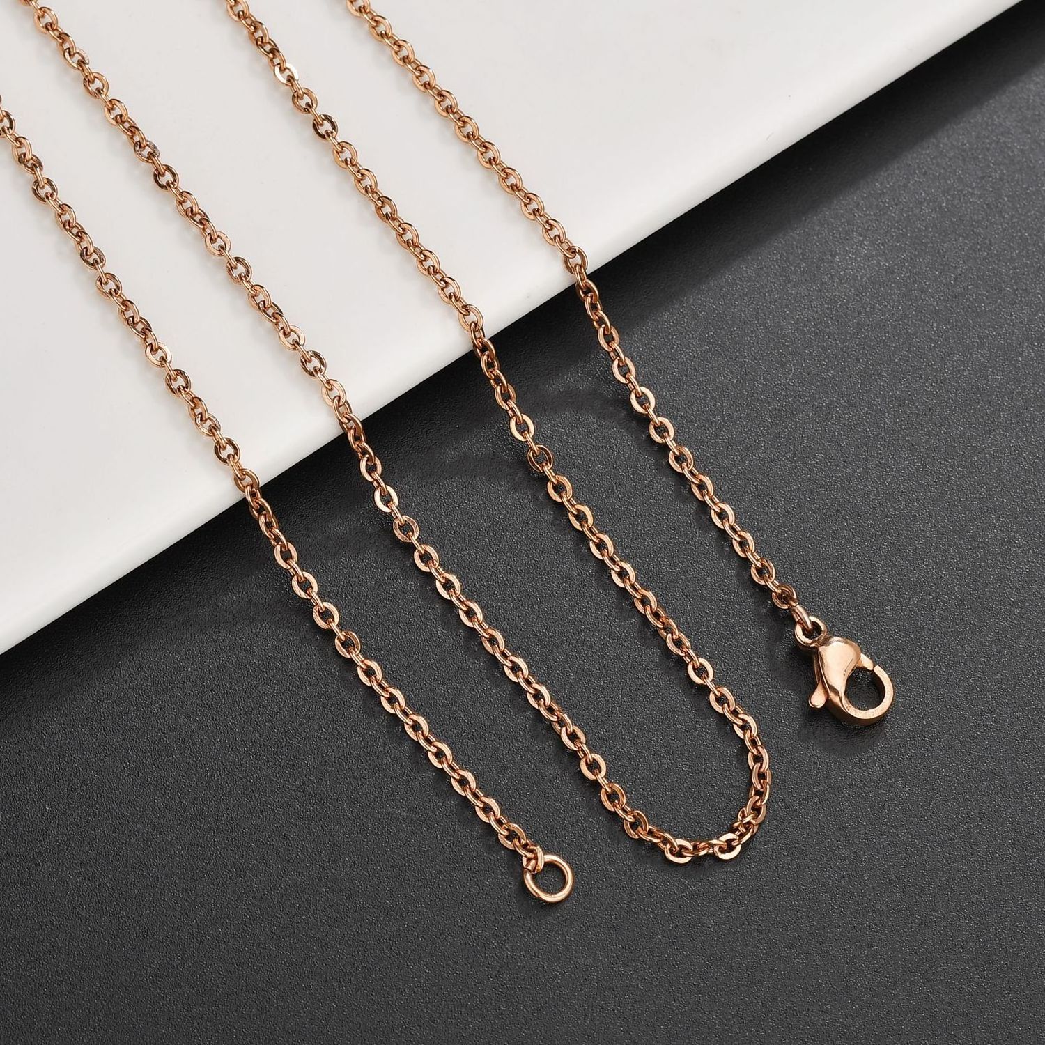 Stainless Steel Flat Cable Chain Black O Chain Cable Chain Jewelry Findings Component For Men Women Necklace Jewelry Making