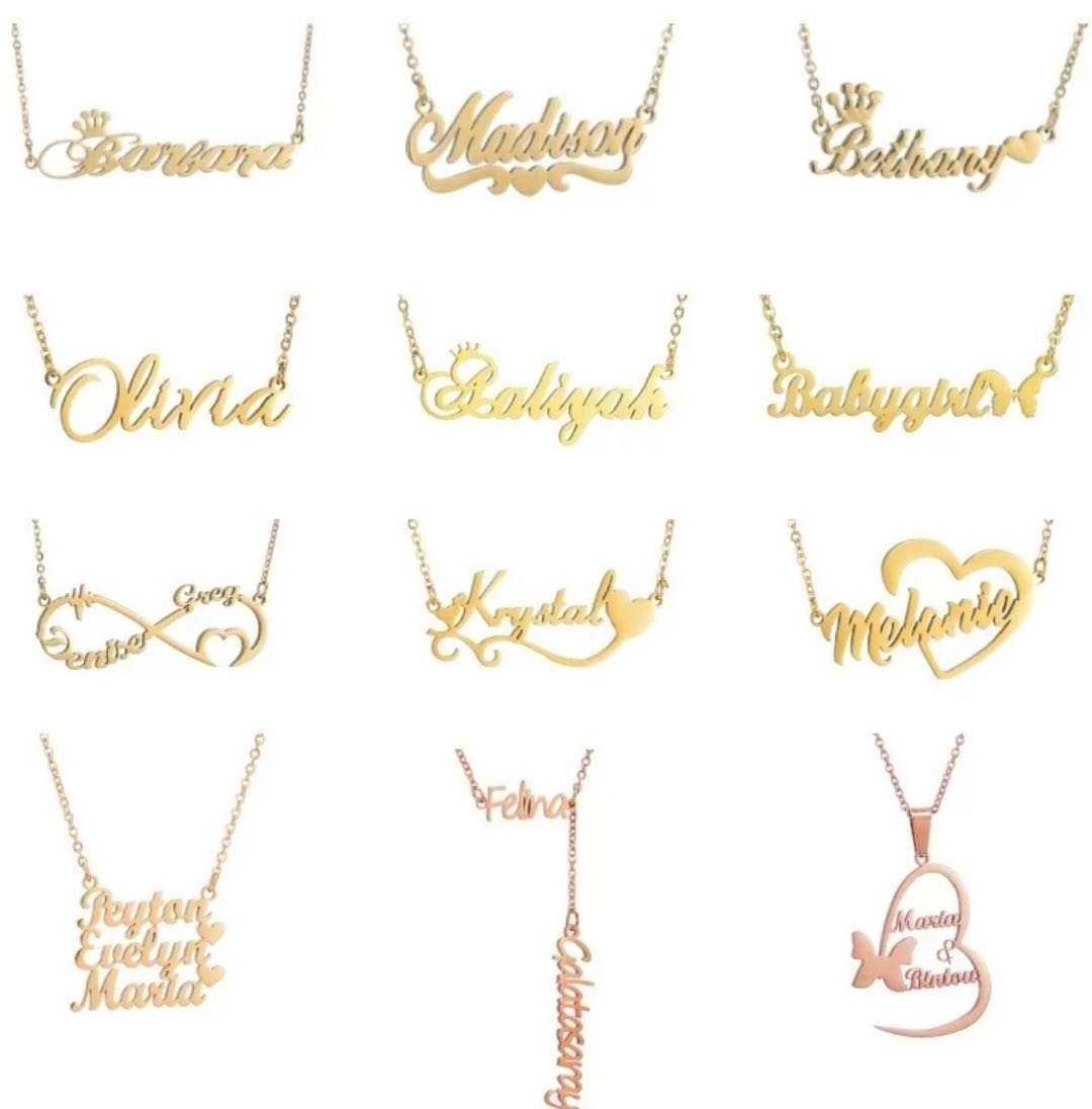 Wholesale Fashion Custom Name Letter Alphabet Choker Chain 18k Gold Plated Stainless Steel Jewelry Pendant Necklace